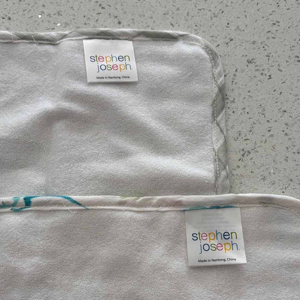 Stephen Joseph Set of 2 Cotton Muslin Washcloths Dino - Picture 2 of 11